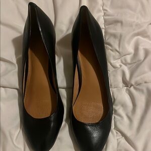 Corso Como Black Leather Heels Sleek Medium Height